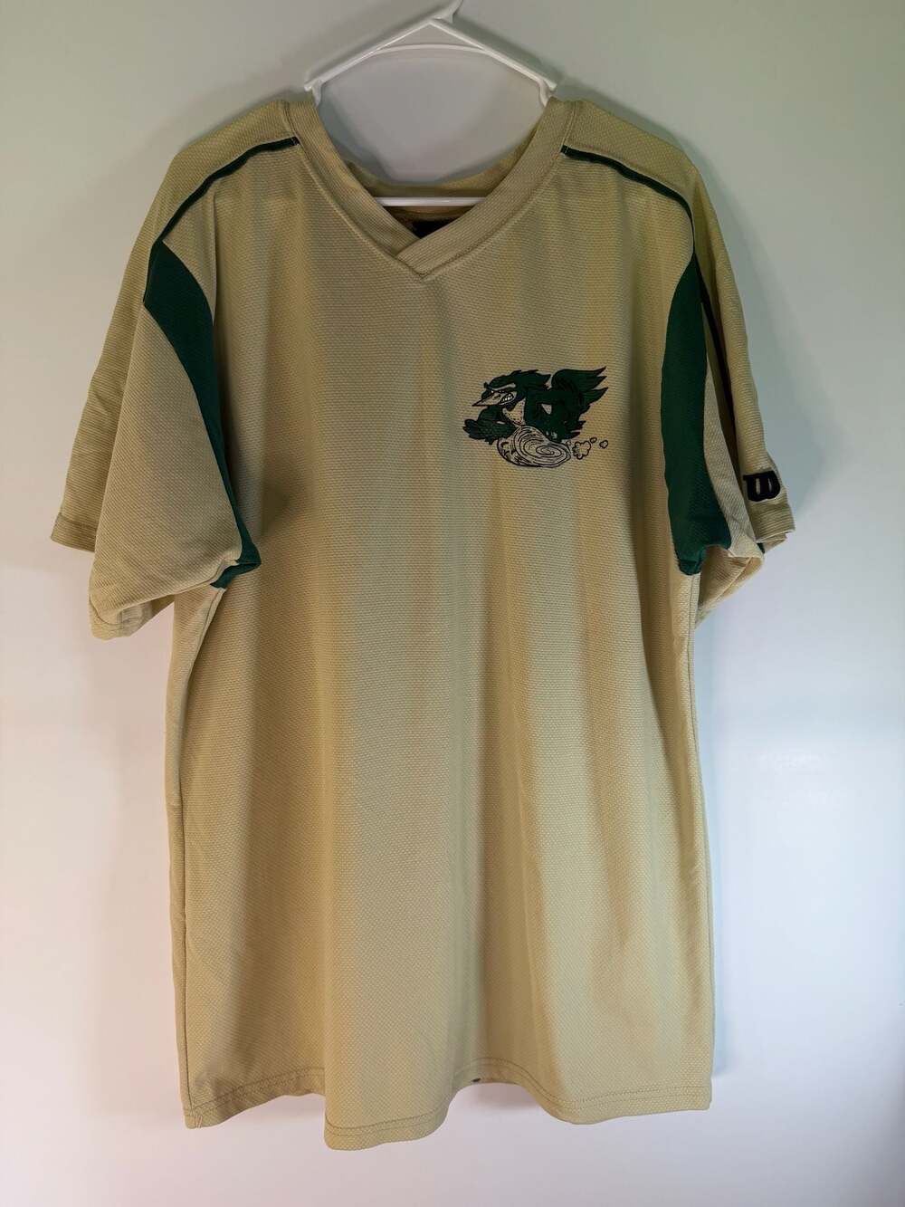 Vintage Wilson Tan and Green Number 8 Football Jersey Men's Size XL